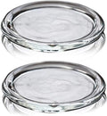2 Pack Glass Candle Holder 4" Clear Beautiful Transparent Round Candle Plate… - size: 2pack-4inch