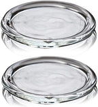 4 Pack Glass Candle Holder 3" Clear Beautiful Transparent Round Candle Plate… - size: 4pack-3inch