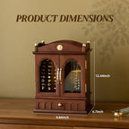 KINTNESS Magic House Style Black Walnut Wooden Jewelry Box - Solid Wood Large Jewelry Organizer with Secret Compartment for Women Girls, Jewelry for Bracelet, Necklace, Ring - style: Magic House Design