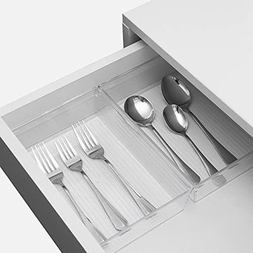 Backerysupply Clear Plastic Drawer Organizer Tray for Vanity Cabinet (9"×6"×2" Set of 4) For Office Bathroom Makeup Drawers - size: 9 in x 6 in x 2 in