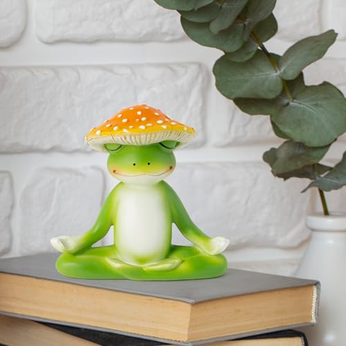 Meditation Frog Resin Statue - Yoga Meditation Frog Statue for Desk Living Room Resin Figurine for Home Patio Office Decoration Cute Plant Statues for Tabletop Garden Office Backyard Decor - style: Frog