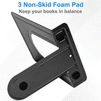 Heavy Duty Bookends for Shelves, Anti-Slip Base, Black, Great for Library, Office, Home, School, 4 Pairs