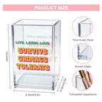 Live Laugh Love Funny Anti Cliche Acrylic Cosmetic Pencil Pen Holder Cup, Funny Sarcastic Desk Acrylic Brushes Storage Gifts for Woman Friend Colleague Boss Teacher, Daughter Graduation Gifts - style: Live Laugh