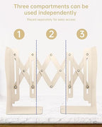 Honagu Adjustable Bookends, Metal Book Ends for Shelves Heavy Book, Desk Magazine File Organizer for Home, Office, Books, Papers, Extends up to 19 inches (Beige) - color: Beige
