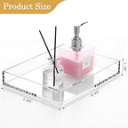 DINGHUO Acrylic Perfume Bathroom Vanity Counter Tray, Clear 9.45"x7.09"x1.38" Rectangle Countertop Organizer for Jewelry Candles Soap Makeup Toilet Tank Kitchen - 1 Pack - style: Small Acrylic Tray
