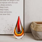 Yao Yuan Hand-Blown Glass Decor - Murano-Style Glass Statue and Figurine, Red - color: Red