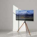 VIVO Artistic Easel 45 to 65 inch LED LCD Screen, Studio TV Display Stand, Adjustable TV Mount with Swivel and Tripod Base, Black Bracket, Dark Walnut Legs, STAND-TV65A - color: Black - Treated Wood