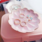 Lotus Ceramic Jewelry Tray, Small Trinket Jewelry Ring Holder Organizing Dish, for Parents Daughter Friends Sister, Birthday Gifts for Women, Pink - color: Pink