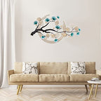 SanBouSi Large Luxury Golden 3D Ginkgo Leaf Metal Wall Decor Large Modern Metal Wall Art Sculpture Green Ginkgo Decorative Wall Sculpture for Living Room Bedroom 43inch