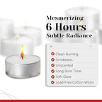 Tea Light Candles in Metal Cups - 6 Hours Clean, Long Burning White Unscented - 520 Candles - Bulk for Romantic Dinner, Wedding, Spa & Hotels by PARNOO - style: 520 Pack 6 Hours Burn Time