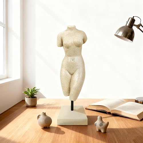Female Torso Statue, Sandstone Lady Body Sculpture, Resin Bust Statue, Home Decor for Livingroom Bedroom Entryway Entrance Coffee Table Office Bookshelf Housewarming, Birthday Gifts, Art Lovers