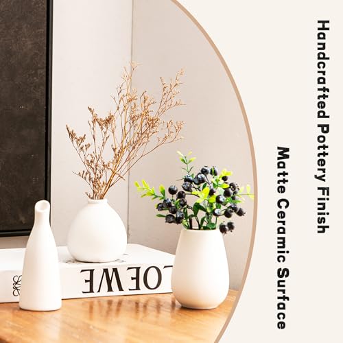 Ceramic Bud Vases, White Mini Vase Set of 11, Small Pottery Vases for Flowers Mini Ceramic Vases for Pampas Grass Vase Bulk for Wedding Table Centerpieces Decoration Boho Home Decor DIY Gift - color: A-white Bud Vases 11pcs