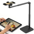 InnoGear Overhead Phone Mount, Heavy Duty Aluminum Phone Stand Tabletop Cooking Tripod for Desk Flexible Cell Phone Holder for Live Streaming, Meeting, Cooking, Recording
