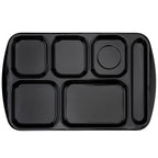 G.E.T. 6 Compartment School Cafeteria Tray, Right Handed, 10" x 15", Black (12 Pack) - color: Black, size: 10" x 15", style: 12 Pack Right Handed Trays