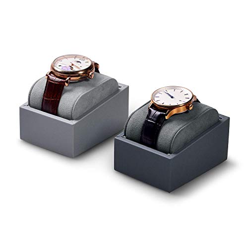Oirlv Premium Leather Single Watch Display Stand Bracelet Wrist Watch Showcase Jewelry Display Holder (Light Grey) - color: Light Grey