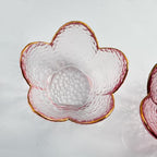 Pink Flower Jewelry Trinket Dish, Glass Ring Holder Tray, Small Trinket Bowl Gifts for Women - color: golden-edged pink