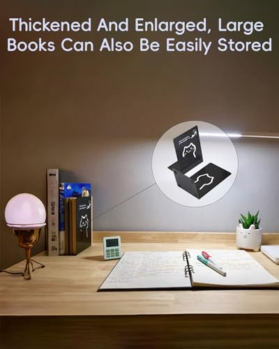 2Pcs Metal Cat Bookends Vintage Decorative Office Home Bookends Metal Book Ends Fun Cute Retro Design Shelves Decor and Modern Gift Idea - color: Cat-cartoon