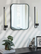 Sziqiqi Black Wall Candle Holders: Metal Candle Sconces for Taper Set of 2 Modern Wall Mounted Candlestick Holder with Hurricane Glass for Living Dining Room Bedroom Bathroom Outdoor