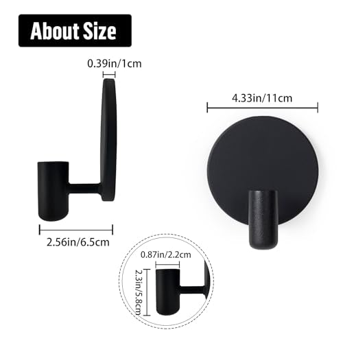 Matte Black Wall Sconce Candle Holders Set of 2 for Taper Candles, Minimalist Metal Wall Mounted Candlestick - 0.82 Inch Cup Diameter