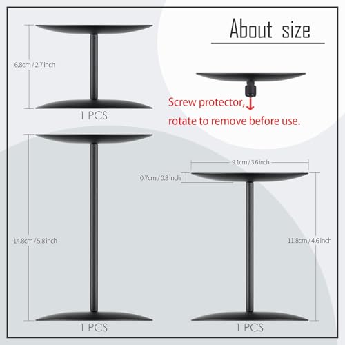 smtyle Modern Black Candle Stand Candelabras, Set of 3 Metal Candleholder Sets for Pillar Candles, Minimalist Farmhouse Decor for Fireplace Mantel & Dining Table Centerpiece - color: Black-p3