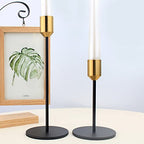 Daily Decoration 2Pcs Metal Candle Holder Antique Modern Candlestick Stand Decorations for Decoring Living Room Dining Room Bedroom Bookshelf Home Wedding