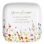 Crisky You are Awesome Jewelry Ring Dish for Women Birthday Gifts Encouragement Gift, Inspirational Gifts Friendship Trinket Tray for Her Sisters Daughters Friend Cowoker Mom Aunt Female 4.5" - style: You are Awesome Style A