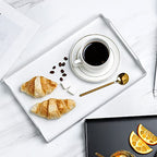 VANRA Metal Serving Tray Portable Bed Tray with Handles for Coffee Table, Living Room, Kitchen and Bathroom (White) - color: White