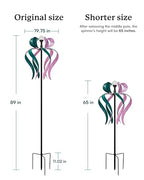 89" Wind Spinner Outdoor with Solar Light, Extra Large Metal Kinetic Wind Sculptures Spinners, Windmill for Garden Yard Patio Lawn Decor -Dancing Ribbon (20" W x 89" H) - size: Dancing Ribbon