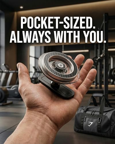 BLAUBECK Magnetic Gym Phone Holder for MagSafe & Android | Carbon Fiber Face + Transparent Acrylic Disc | Ball Joint 360° Mount for Squat Racks, Golf Carts & Metal Equipment | Metal Ring Included