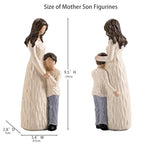 Mother and Son Figurines, Gifts for Mom from Son, Hand-Painted Family Sculpture Gifts for Birthday, Christmas, Mother’s Day, Thanksgiving, Resin, 9.5" H - style: Mother Son