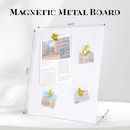 2 Pack Magnetic Board,Magnet Board,Metal Magnetic Bulletin Board (White) - color: White