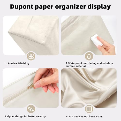 DGAZ Lightweight Purse Organizer Insert for The Row Ns Parker Tote S/M/L, Silk DupontPaper Inner Bag for Luxury Bag (Small, Craie) - color: Craie, size: Small