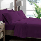 Italian 1500 Thread Count Heavy Soft Egyptian Cotton Sheet Set DEEP Pocket, Queen, Purple Solid, Premium Italian Finish (Features : Fully Elastic Fitted Sheet Fits 7-9" Pocket) - color: Purple ( Solid ), size: Queen Size (Fits 7-9 in Pockets)