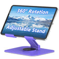 Metal Tablet Stand, Adjustable 360° Rotation Tablet Holder Compatible with 4-13" Tablet Such as iPad Pro Air, iPad mini, Tab S11 10, Surface Pro 12 (Purple) - color: Purple