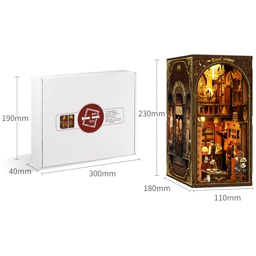Book Nook Kit - DIY Miniature Dolls House Kit with Furniture and LED Light, 3D Puzzle Wooden Art Bookends, Model Kits for Adults and Teens (Royal Tailor Shop)