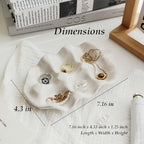White 6 Grid Jewelry Dish Tray, Vanity Ring Dish Ceramic Jewlery Trays Trinket Ring Holder,Room Decor Aesthetic,Decorative Vanity Key Tray for Women (Grid) - style: Grid