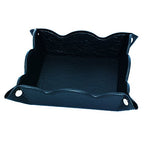 Leather Storage Tray,Phone Watch Jewelry Coin Organizer,Dresser Valet Tray for Men(Black)