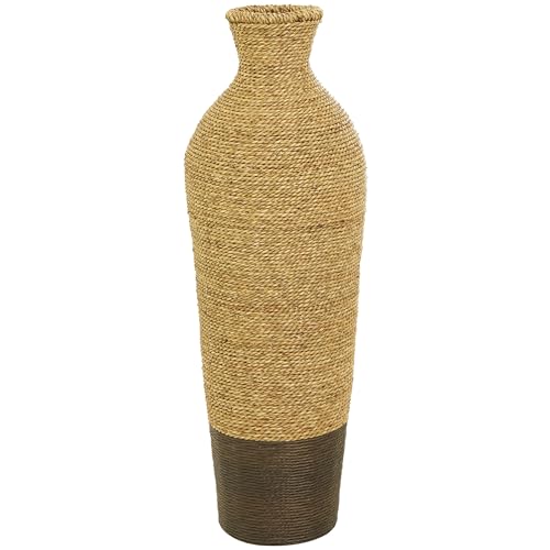 Deco 79 Seagrass Handmade Decorative Vase Tall Woven Floor Centerpiece Vase, Vase for Home Decoration 11" x 11" x 33", Brown - size: 11" x 11" x 33"