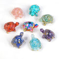 8PCS Crystal Turtle Figurine Set for Teens- Handmade Sea Turtle Resin Decor for Home, Office & Fish Tank, Healing Crystal Animal Statues for Desk, Shelf or Meditation Space Gift