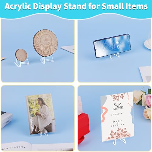Reastar Card Display Stand, 20 Pack Small Easel Stand, Acrylic Picture Holder Stands, for Challenge Coin Graded Card Sports Card Trading Card PSA Card Baseball Card (2.2 Inch Tall)