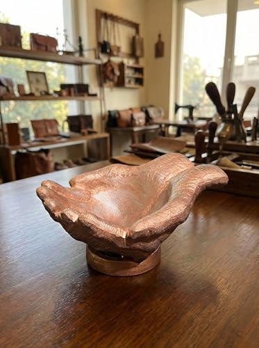 Copper Antique Caring Cupped Hands Shaped Decorative Hand Bowl-Cute Catch All Trinket Tray-Candy Dish Offering Stand-Home Decor Hand Jewellery Holder-Mother’s Day Birthday Christmas Gift - color: Copper Antique
