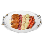 Fitz and Floyd Nature's Greeting Glass Serve Decorative Tray, 14 x 9.75 x 1.25 Inch