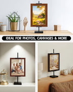 Rofio Adjustable Tabletop Easel Stand, Picture Easel Stand up to 17” H, Metal Picture Frame Holder for Artwork, Photo, Signs & Certificates (Black) - color: Black