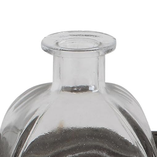 Creative Co-Op Decorative Iron Rectangle Tray with Handles & 5 Glass Vases