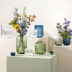 Villeroy & Boch Fleur Olive Vase, 7.5 in, Green, Dishwasher Safe, Mouth-Blown and Handmade Glass Vase