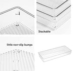 ihomecooker 3 Pack Clear Plastic Drawer Organizer Tray Cutlery Utensil Makeups Drawer Silverware Organizers 12" X 6"… (6P(6X6+6X9+6X15)) - size: 6 Pack Mixed Sizes Clear Plastic