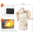 Angel Statue Outdoor Decor, Angel Gardening Gifts with Solar LED Lights - style: Lotus