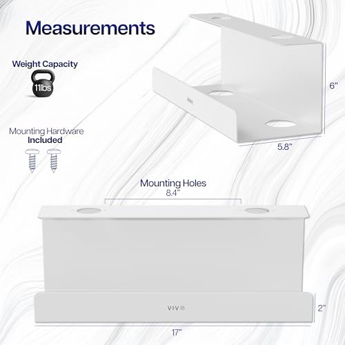 VIVO Under Desk 17 inch Extra Deep Cable Management Trays, Power Strip Holders, Cord Organizers, Wire Tamers for Office and Home, White, 2 Pack, DESK-AC16-2CW - color: White, size: Extra Deep