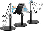 Adjustable Tablet/Phone Stand, AICase Telescopic Adjustable iPad Stand Holder,Universal Multi Angle Aluminum Stand Compatible with iPhone Smart Cell Phone/Tablet/iPad(4-13 inch), Black - color: Black
