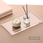 DINGHUO Bathroom Vanity Perfume Tray Acrylic Rectangle Soap Holder for Countertop, Clear Kitchen Sink Organizer for Candle, Jewelry, Keys - 1 Pack - style: Large Acrylic Tray